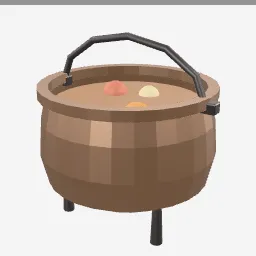 Iron Stew Pot low-poly 3D model (2,248 tris)