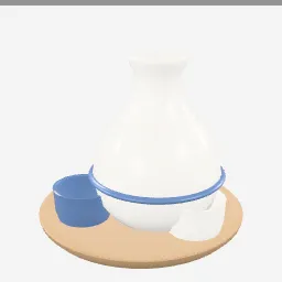 Sake Set low-poly 3D model (8,160 tris)