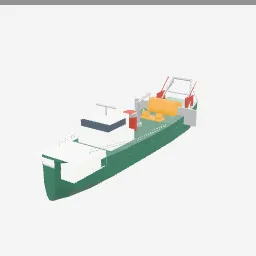 Trawler low-poly 3D model (7,586 tris)