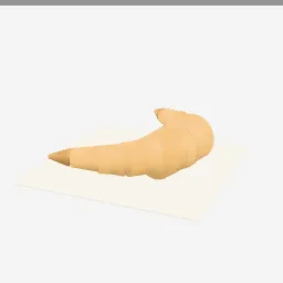Croissant low-poly 3D model (872 tris)