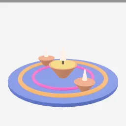 Diwali Diya low-poly 3D model (2,380 tris)