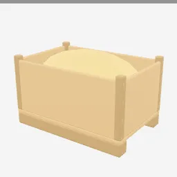 Grain Crate low-poly 3D model (1,548 tris)