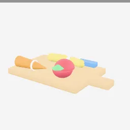 Velcro Food Set low-poly 3D model (3,636 tris)