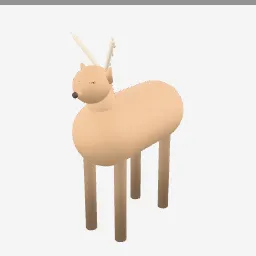 Stag low-poly 3D model (5,432 tris)