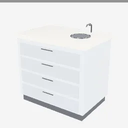 Cabinet low-poly 3D model (4,436 tris)