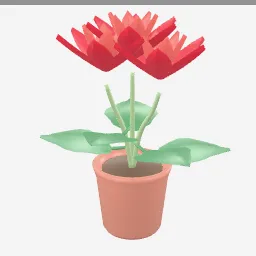 Poinsettia low-poly 3D model (12,632 tris)