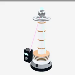 Tesla Coil low-poly 3D model (11,980 tris)