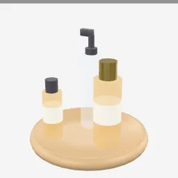 Hair Oil Bottles low-poly 3D model (1,382 tris)