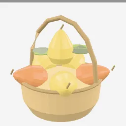 Pear Basket low-poly 3D model (5,636 tris)
