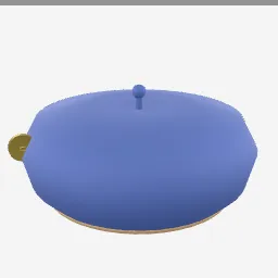 Beret low-poly 3D model (2,168 tris)