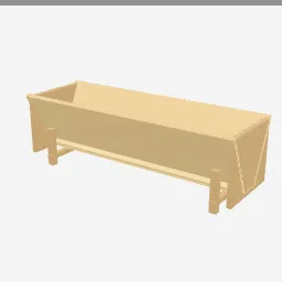 Feed Trough low-poly 3D model (1,376 tris)
