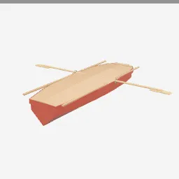 Rowboat low-poly 3D model (2,284 tris)