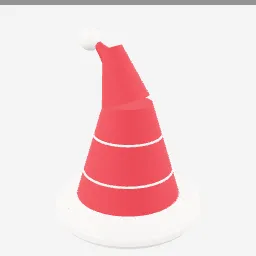 Santa Hat low-poly 3D model (4,184 tris)