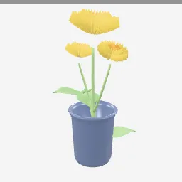Chrysanthemum low-poly 3D model (10,260 tris)