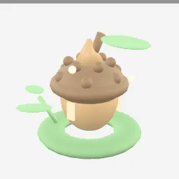 Enchanted Acorn low-poly 3D model (12,072 tris)