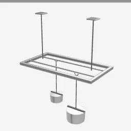 Pot Rack Hanging low-poly 3D model (2,040 tris)