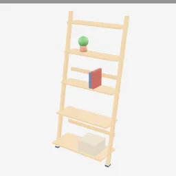 Ladder Shelf low-poly 3D model (2,612 tris)