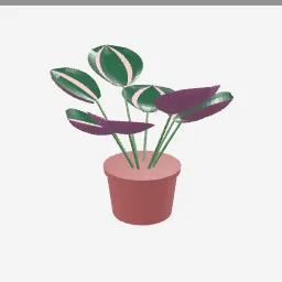 Calathea low-poly 3D model (9,540 tris)
