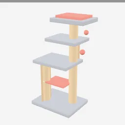 Cat Tree low-poly 3D model (2,276 tris)