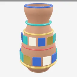 Mosaic Vase low-poly 3D model (8,496 tris)