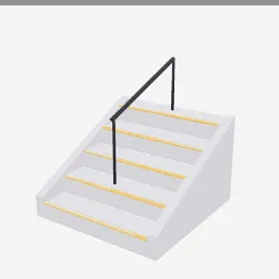 Stone Stairs Section low-poly 3D model (1,000 tris)