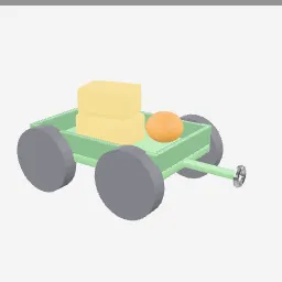 Toy Farm Trailer low-poly 3D model (2,360 tris)