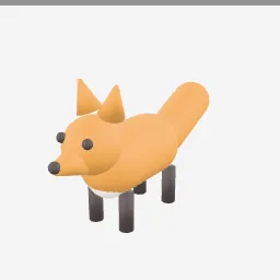 Fox low-poly 3D model (5,396 tris)
