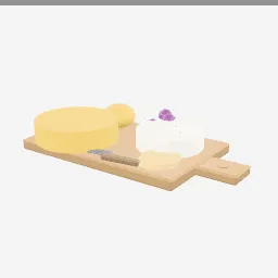 Cheese Board low-poly 3D model (4,860 tris)