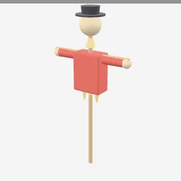 Scarecrow low-poly 3D model (2,076 tris)