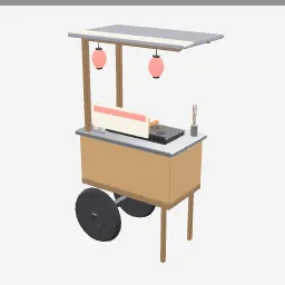 Yakitori Cart low-poly 3D model (6,120 tris)