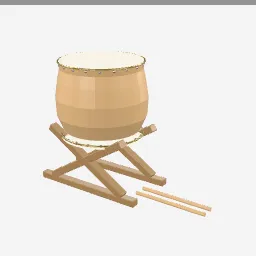 Taiko Drum low-poly 3D model (8,400 tris)