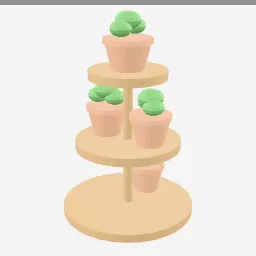 Plant Stand Tiered low-poly 3D model (5,464 tris)