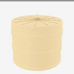 Bamboo Steamer low-poly 3D model (8,788 tris)