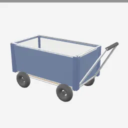 Folding Wagon low-poly 3D model (5,124 tris)