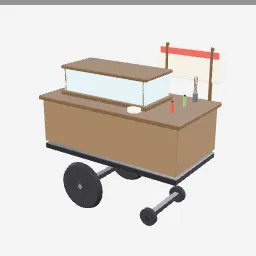 Sushi Cart low-poly 3D model (6,708 tris)