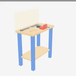 Toy Tool Bench low-poly 3D model (1,800 tris)