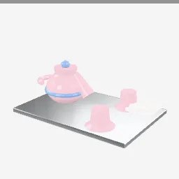 Toy Tea Set low-poly 3D model (2,952 tris)