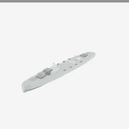 Battleship low-poly 3D model (8,262 tris)