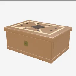 Marquetry Box low-poly 3D model (1,492 tris)