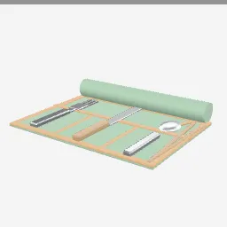Cutlery Roll low-poly 3D model (2,636 tris)