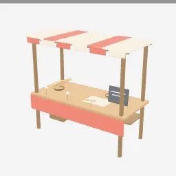 Bakery Stall low-poly 3D model (7,136 tris)