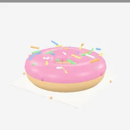 Donut low-poly 3D model (4,476 tris)