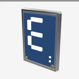 Floor Number Plaque low-poly 3D model (1,948 tris)