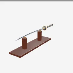 Katana low-poly 3D model (5,380 tris)