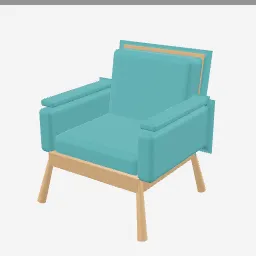 Armchair low-poly 3D model (3,940 tris)