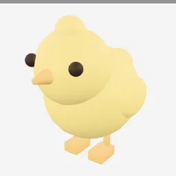 Chick low-poly 3D model (4,716 tris)
