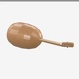 Oud low-poly 3D model (3,776 tris)