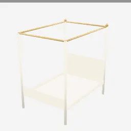 Canopy Bed low-poly 3D model (6,212 tris)