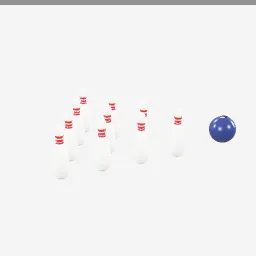 Bowling Set low-poly 3D model (10,620 tris)