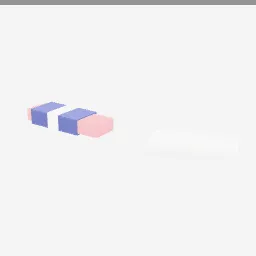 Pencil Eraser low-poly 3D model (972 tris)